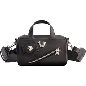 True Religion Women’s Crossbody Bag, Mini Duffel Purse Handbag with Shoulder Strap(Black)