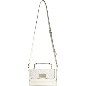 True Religion Women’s Crossbody Bag, White | Mini Adjustable Shoulder Handbag Flap Purse with Studded Design
