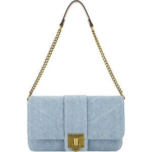 True Religion Women’s Denim Shoulder Bag Purse, Mini Handbag with Chain Strap | Denim(Light Blue)
