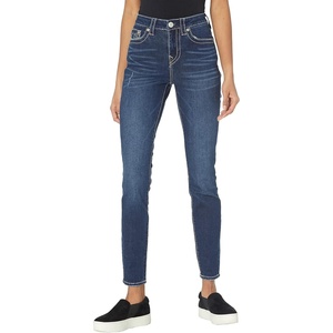 True Religion Women’s Jennie Mid Rise Curvy Fit Skinny Ankle Jean – Skinny Jeans for Women, Comfortable & Trendy(Medium Rewind)