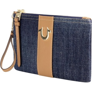 True Religion Women’s Mini Wallet, Small Compact Clutch Pouch with Wrist Strap, Dark Denim, One Size | Small Compact Clutch Pouch with Wrist Strap