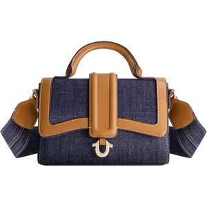 True Religion Women’s Satchel Bag, Mini Crossbody Purse Handbag with Adjustable Shoulder Strap(Denim)