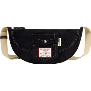 True Religion Women’s Shoulder Bag Purse, Corduroy Soft Hobo Handbag with Adjustable Removable Strap(Black)
