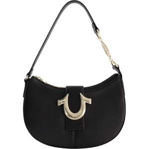 True Religion Women’s Shoulder Bag Purse, Crescent Hobo Handbag with Horseshoe Strap | Purse(Black)