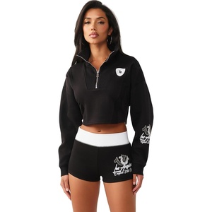 True Religion Women’s Sporty Crystal Half Zip Pullover