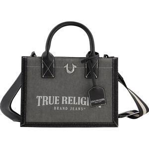 True Religion Women’s Tote Bag, Medium Travel Purse Handbag with Adjustable Shoulder Strap and Horseshoe Logo(Light Grey)