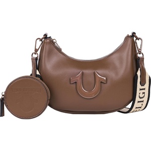 True Religion Women’s True Religion Crescent Hobo Bag Horseshoe Strap, Women’s Designer Shoulder Purse(Brown)