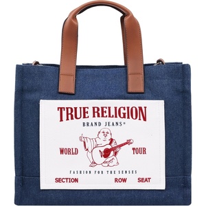 True Religion Women’s True Religion Tote Bag, Women’s Medium Travel Handbag With Buddha Pocket and Adjustable Shoulder Strap(Medium Blue)