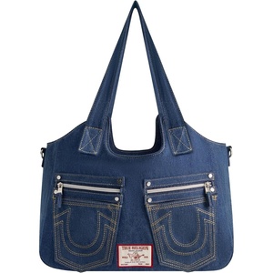 True Religion Women’s True Religion Women’s Satchel Bag, Crossbody Purse Handbag With Horseshoe Logo Stitching(Blue)