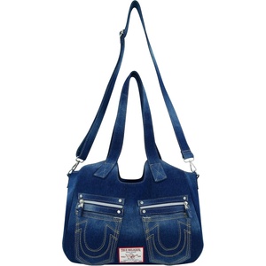 True Religion Women’s True Religion Women’s Satchel Bag, Crossbody Purse Handbag With Horseshoe Logo Stitching(Dark Denim)