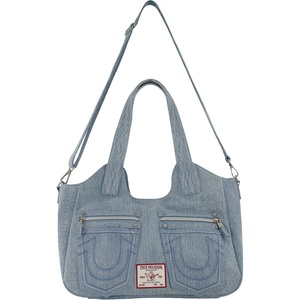 True Religion Women’s True Religion Women’s Satchel Bag, Crossbody Purse Handbag With Horseshoe Logo Stitching(Denim)