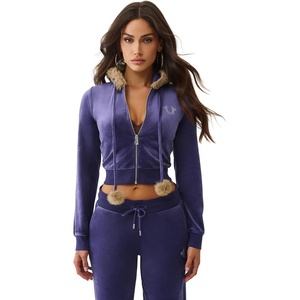 True Religion Women’s Velour Crystal Shrunken Zip Hoodie | Hoodies for Women | Zip Up Hoodie Women | Cropped Hoodie(Astral Aura)