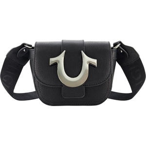 True Religion Women’s Women’s Crossbody Bag, Mini Flap Adjustable Shoulder Handbag With Horseshoe Logo(Dark Grey)