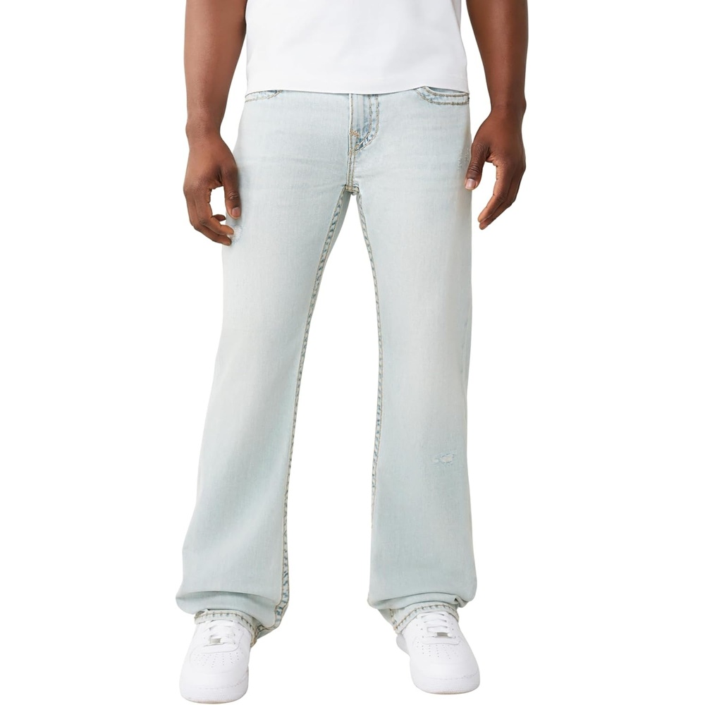 image:imageTrue Religion Mens Billy Super T Bootcut Jean  Premium Denim Stretch Comfort Iconic Stitch Detail
