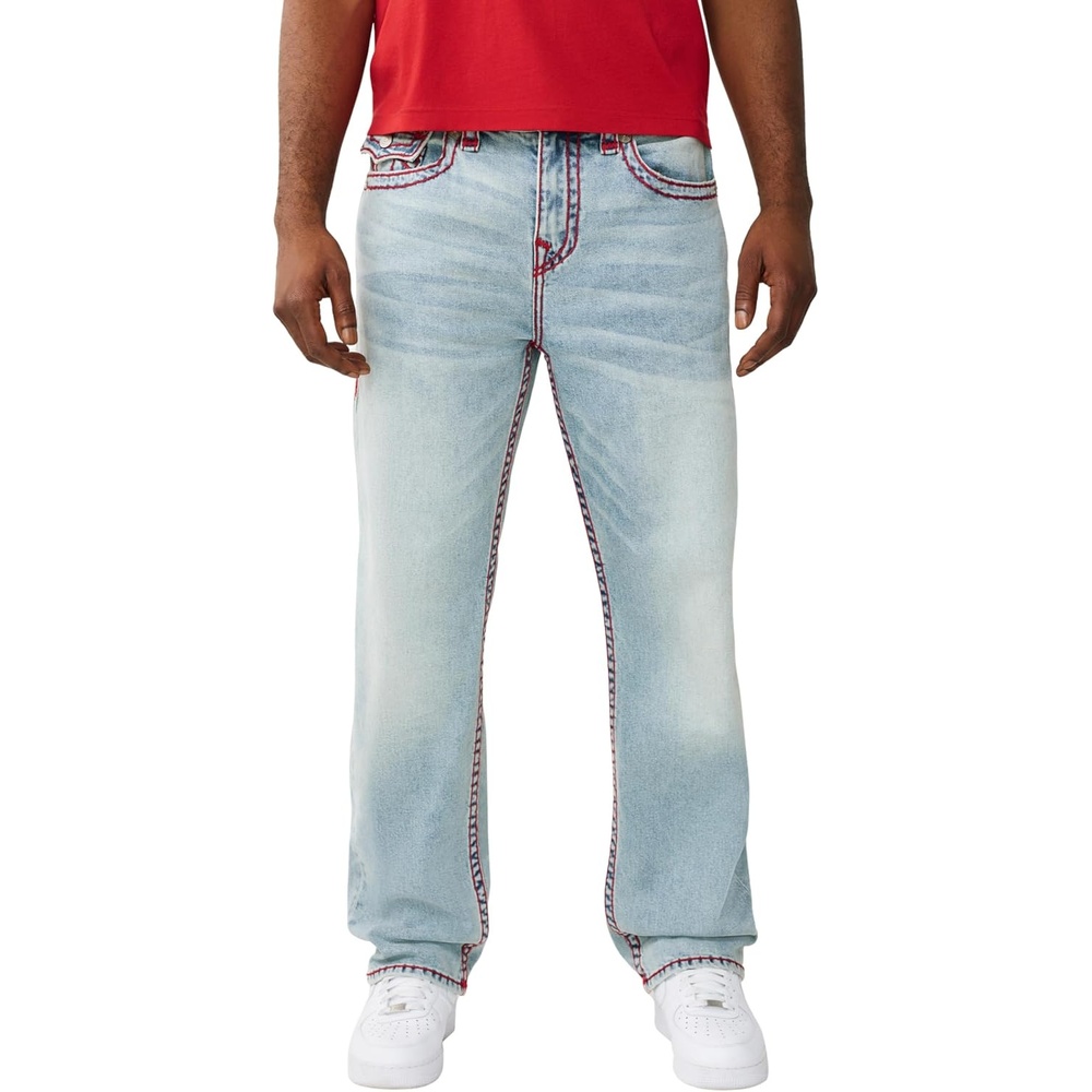 image:imageTrue Religion Mens Bobby Super T Baggy Jean 32  Loose Fit Super T Stitching Horseshoe Detailing