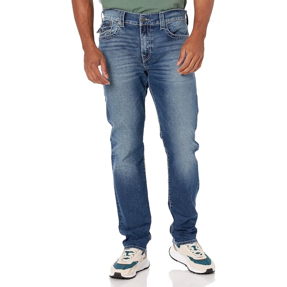 image:imageTrue Religion Mens Geno Big T Slim Fit Straight Leg Jean with FlapSide Court