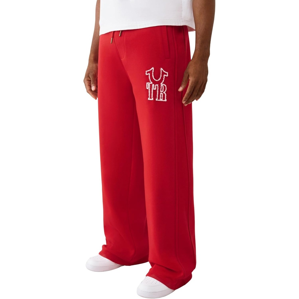 image:imageTrue Religion Mens Rib Stitch Dept Baggy Sweatpants  Comfortable amp Warm Jogger Pants with Soft FitTrv Red