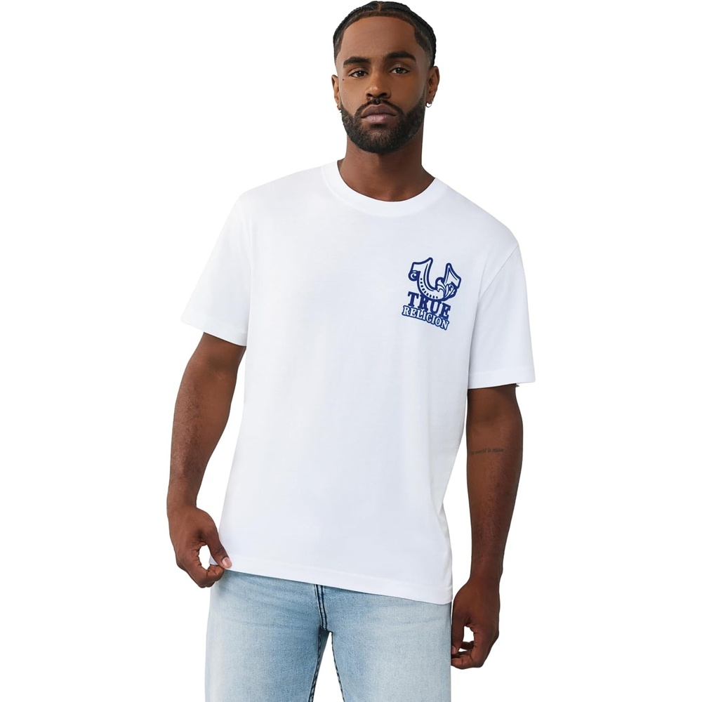 image:imageTrue Religion Mens Ss Tr Crest TeeOptic White