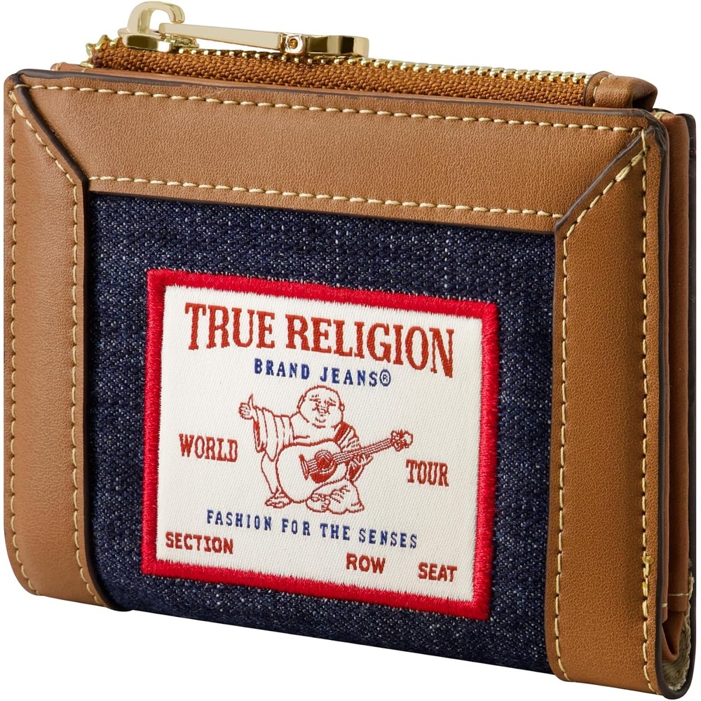 image:imageTrue Religion Womens Mini Wallet Dark Denim One Size  Compact profile with multiple card slots for everyday carry