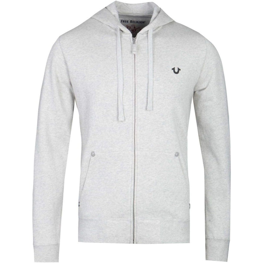 image:imageTrue Religion mens Classic Logo Long Sleeve Zip Up HoodieOatmeal