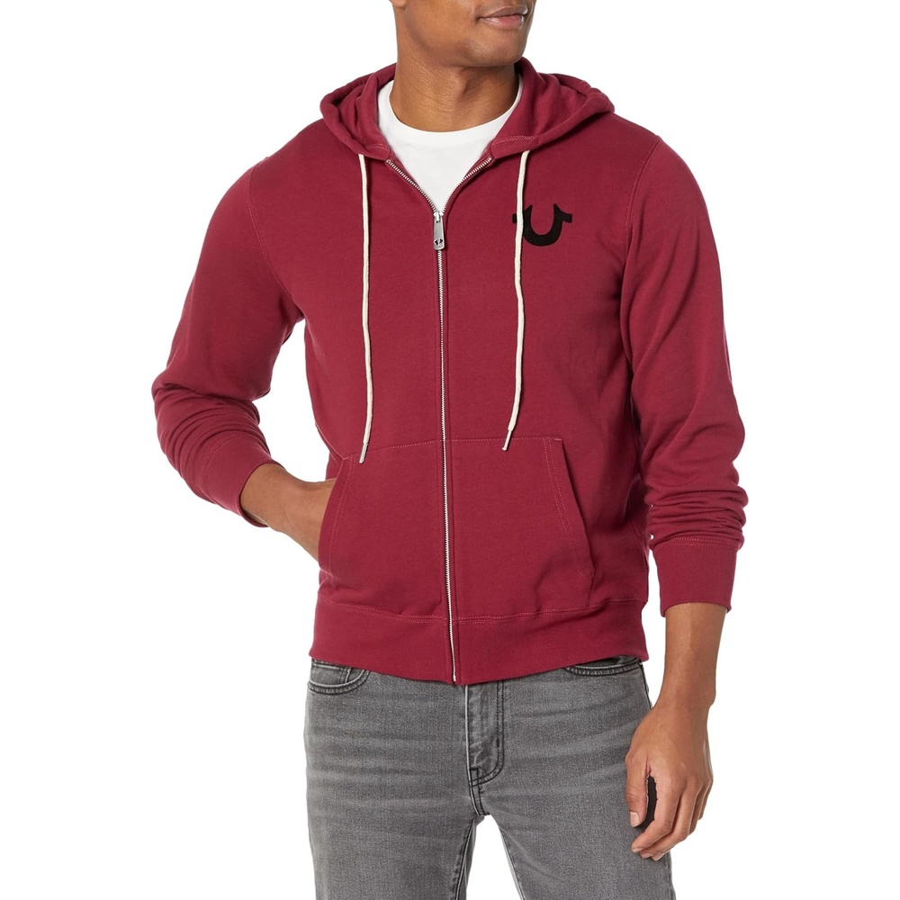 image:imageTrue Religion mens Logo Buddha Zip HoodyTibetan Red