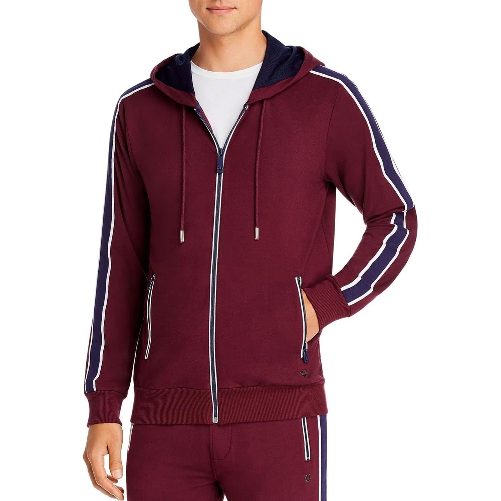image:imageTrue Religion mens Ls Fashion Zip Up HoodieDeep Garnet
