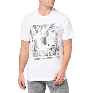 True Religion Men’s AOP Ss Classic Tee(Optic White)