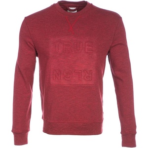 True Religion Men’s Debossed Logo Sweatshirt(Heather Vintage Red)