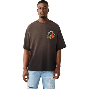 True Religion Men’s Floral Snake Oversized Tee | 100% Cotton(Jet Black)