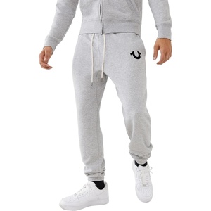 True Religion Men’s Logo Horseshoe Sweatpant(Heather Grey)