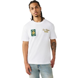 True Religion Men’s Orchard Stamp Graphic Tee | Crewneck(Optic White)