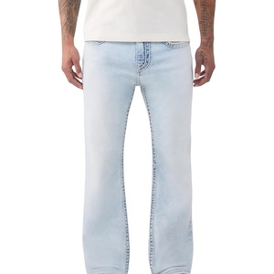 True Religion Men’s Ricky Ropestitch Flap 34 in Jeans | Stretch Fabric | ClaShort Sleeveic Fit, Premium Denim(Coastline Ash Light Wash)