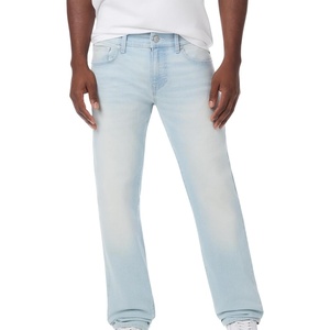 True Religion Men’s Ricky Skinny No Flap Straight Jeans – Cotton Blend, Straight Fit, Signature Stitching(Light Rainwater Wash)