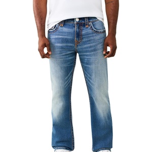 True Religion Men’s Ricky Super T Rope Flap 34 in Jeans – Stretch Denim, Bootcut Fit, Durable(Court Crash Medium Wash)