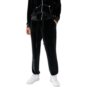 True Religion Men’s Velour Big T Jogger(Jet Black)