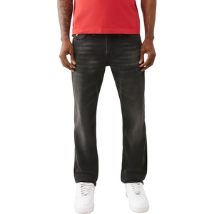 True Religion Ricky SN Flap Super T HS Jeans for Men | 34” | Men’s Denim Pants with Signature Stitching & Flap Pockets(Dagger Black Fade Wash)