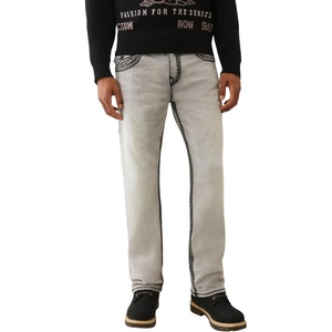 True Religion Ricky Super QT Jeans for Men | 34” | Men’s Denim(Gritstone Grey Wash)
