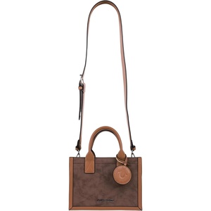 True Religion Women’s True Religion Suede Tote Bag, Women’s Structured Handbag With Adjustable Strap, Magnetic Snap Closure(Brown)