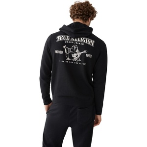 True Religion mens Logo Buddha Zip Hoody(Black)
