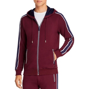 True Religion mens Ls Fashion Zip Up Hoodie(Deep Garnet)